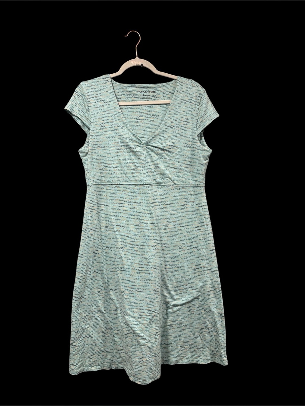 Toad & Co Organic Cotton blend Midi Coastal wave dress size Large - Picture 3 of 7